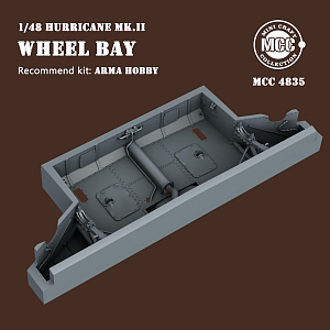 Additions (3D resin printing) 1/48 Hawker Hurricane Mk.II Wheel bay (designed to be used with Arma Hobby kits) (MCC)