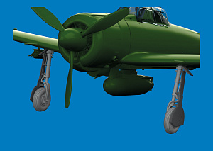 Additions (3D resin printing) 1/48 Mitsubishi A6M undercarriage legs 3D-Printed 1/48 (designed to be used with Eduard kits)
