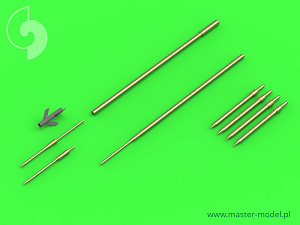 Aircraft guns (brass) 1/48 Sukhoi Su-9 / Sukhoi Su-11 (Fishpot / Fishpot C) - Pitot Tubes and missile rails heads