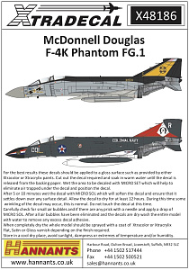 Decal 1/48 McDonnell-Douglas F-4K Phantom FG.1 (4) (Xtradecal)