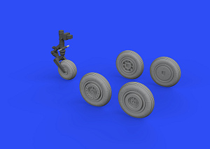 Additions (3D resin printing) 1/72 Mikoyan MiG-17F wheels with weighted tyre effect (designed to be used with Airfix kits)