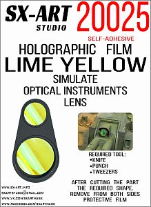 Holographic film for imitation lenses of optical devices (lemon) (SX-Art)