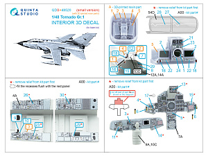 Tornado Gr.1 3D-Printed & coloured Interior on decal paper (Italeri) (small version) (with 3D-printed resin parts)