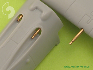 Aircraft detailing sets (brass) 1/72 Messerschmitt Bf-109E-3/Bf-109E-9, Bf-109T armament set (MG.17 tips, MG.FF barrels) 