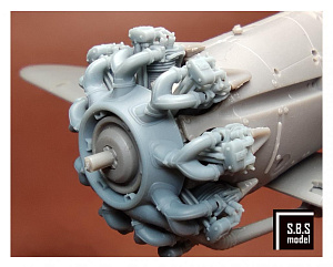 Additions (3D resin printing) 1/48 Bristol Bulldog engine upgrade set (with rocker covers) (designed to be used with Airfix kits)