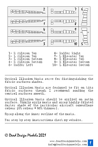 Kawanishi N1K1-J Shiden 3D/optical illusion paint mask for control surfaces (designed to be used with Tamiya kits)