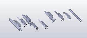 Additions (3D resin printing) 1/144 SU-30SM armament kit (KepModels)