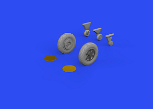 Additions (3D resin printing) 1/48      Grumman F4F-3 Wildcat wheels late (designed to be used with Eduard kits) 