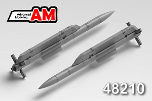 Additions (3D resin printing) 1/48 UR R-77 with AKU-170 launcher (Advanced Modeling) 