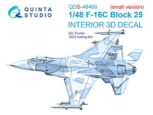 F-16C block 25 3D-Printed & coloured Interior on decal paper (Kinetic 2022 tool) (Small version)