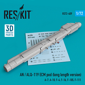 Additions (3D resin printing) 1/72 AN / ALQ-119 ECM pod (long length version) (ResKit)