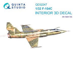 F-104C 3D-Printed & coloured Interior on decal paper (Italeri)