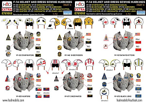 Decal 1/48 F-14 Helmet & dress sewing markings Vol.4 (HAD)