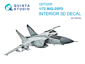 MiG-25PD 3D-Printed & coloured Interior on decal paper (ICM)