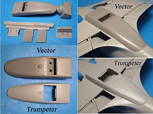 Additions (resin parts) 1/48 MiG-3-Corrected-radiator (Trumpeter) (Vector) 