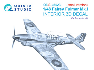 Fairey Fulmar Mk.I 3D-Printed & coloured Interior on decal paper (Trumpeter) (Small version)