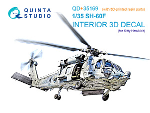 SH-60F Seahawk 3D-Printed & coloured Interior on decal paper (Kitty Hawk) (with 3D-printed resin parts) 
