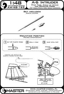 Aircraft detailing sets (brass) 1/48 Grumman A-6A/A-6E Intruder - Pitot Tube, Angle Of Attack and Refueling probe 