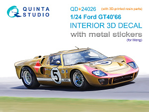 Ford GT40 Mark II '66 3D-Printed & coloured Interior on decal paper (Meng) (with 3D-printed resin and metal sticker parts)