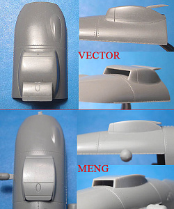 Additions (resin parts) 1/48 Messerschmitt Me410B corrected oil coolers (for Meng) (Vector) 
