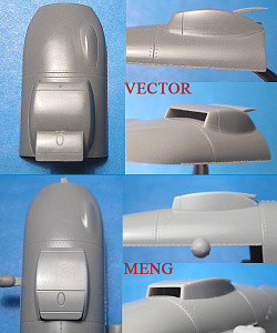 Additions (cast) 1/48 Messerschmitt Me410B corrected oil coolers (for Meng) (Vector) 