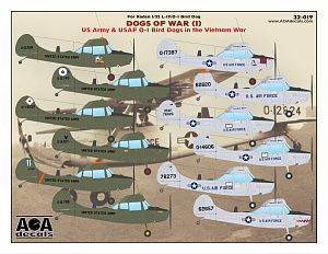 Decal 1/32 Dogs of War (1) US Army/USAF O-1 Bird Dogs in the Vietnam War (AOA Decals)