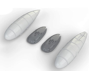 Additions (3D resin printing) 1/48 Messerschmitt Bf-109G-2/Bf-109G-5/Bf-109G-6 external fuel tanks (designed for use with Eduard kits) 