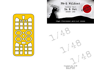 Grumman FM-2 Wildcat wheels and canopy frame paint mask (inside and outside) (designed to be used with Eduard kits)