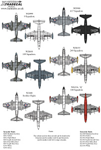 Decal 1/72  BAC/EE Canberra B.2 (6) (Xtradecal)