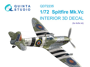 Spitfire Mk.Vc 3D-Printed & coloured Interior on decal paper (Airfix)