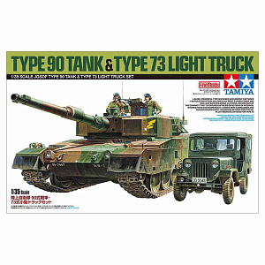 Model kit 1/35 JGSDF Type 90 Tank & Type 73 Light Truck Set (Tamiya)