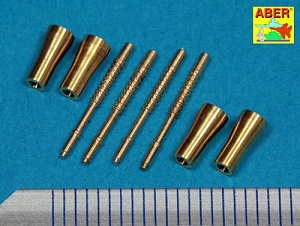 Aircraft detailing sets (brass) 1/72 Armament for British fighter Hurricane Mk.II Hispano 20mm (4 Pcs.)