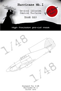 Hawker Hurricane Mk.I 3D/optical illusion paint mask for control surfaces (designed to be used with Airfix kits)