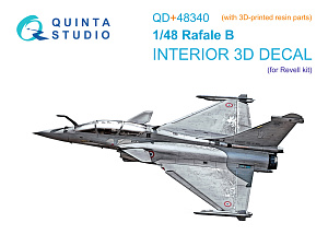 Dassault Rafale B 3D-Printed & coloured Interior on decal paper  (Revell) (with 3D-printed resin parts)