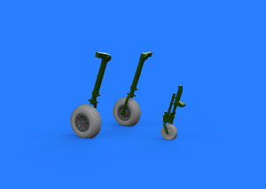 Additions (3D resin printing) 1/32 North-American P-51D Mustang New Tool wheels with weighted tyre effect (designed to be used with Revell kits) 