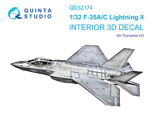 F-35A/C 3D-Printed & coloured Interior on decal paper (Trumpeter)