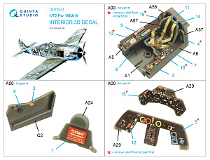 3D Декаль интерьера кабины Fw 190A-8 (Eduard)