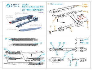 R-73 Air-to-Air Missiles with Launchers, 6 pcs (for all kits)