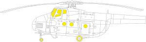 Paint Mask 1/48 Mil Mi-4 TFace canopy frame paint mask (inside & outside) (designed to be used with Trumpeter kits) (Tamiya)