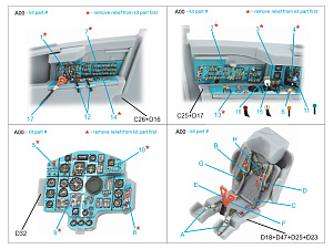 MiG-25PD 3D-Printed & coloured Interior on decal paper (ICM)
