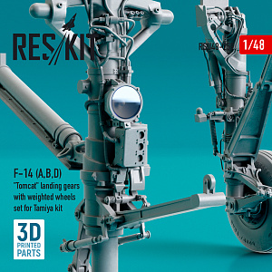 Additions (3D resin printing) 1/48 Grumman F-14A/F-14B/F-14D Tomcat metal pin strengthened landing gears with weighted wheels set (ResKit)