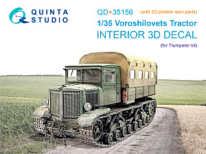 Voroshilovets Tractor 3D-Printed & coloured Interior on decal paper (Trumpeter) (with 3D-printed resin parts) 