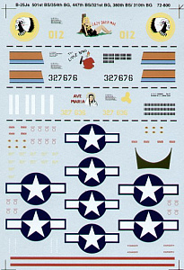 Decal 1/72 North-American B-25J Mitchells (3) (Microscale)