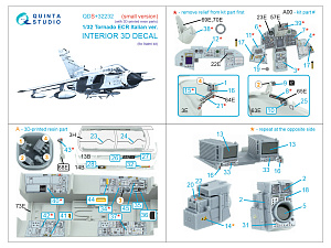 Tornado ECR Italian 3D-Printed & coloured Interior on decal paper (Italeri) (Small version) (with 3D-printed resin parts)