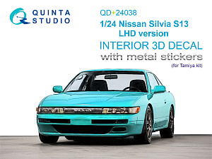 Nissan Silvia S13 LHD version 3D-Printed & coloured Interior on decal paper (Tamiya) (with metal sticker parts)