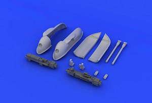 Additions (3D resin printing) 1/48 Messerschmitt Bf-109G-6 cannon pods (designed to be used with Eduard kits) 