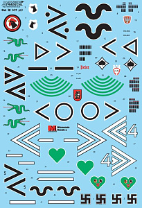 Decal 1/32 Messerschmitt Bf-109s with Stab markings Pt 2 (8) (Xtradecal)