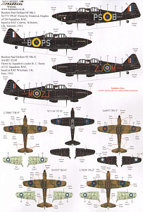 Decal 1/72 Boulton-Paul Defiant Mk.Is (10) (Xtradecal)