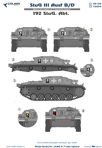 Decal 1/35 StuG III Ausf B/D  (192 StuG. Abt.) (Colibri Decals)