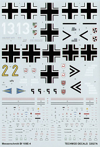 Decal 1/32 Messerschmitt Bf-109E-4 (4)) (Techmod)